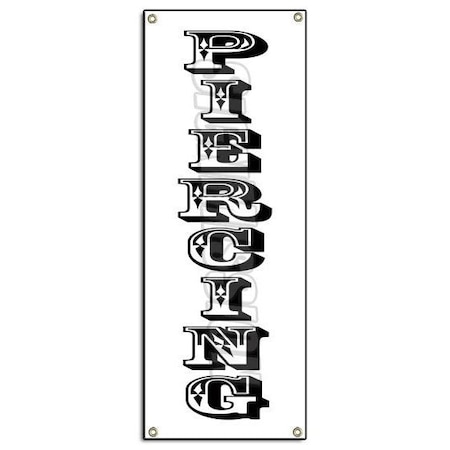 Signmission PIERCING VERTICAL BANNER SIGN body art tattoo parlour parlor pierce jewelry B-Piercing Vertical